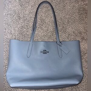 Coach City Tote Light Blue Pebbled Leather